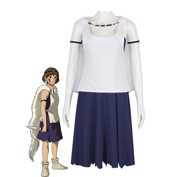 princess mononoke dress San Costume: Official Movie Replica Uniforms Cosplay Clans And just like this dress with wings girl Color:Lake 2F27900 Asian Size