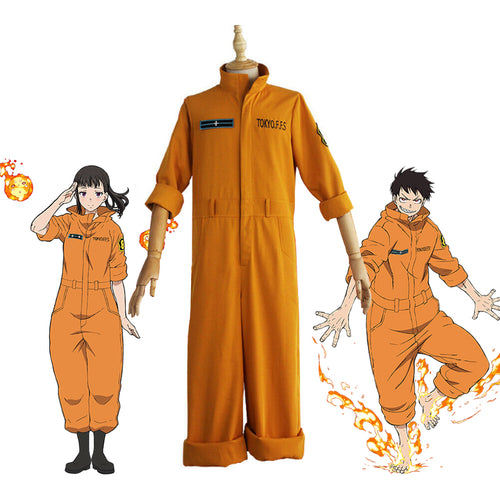 Fire Force Shinra Kusakabe & Maki Oze Fire Suit 