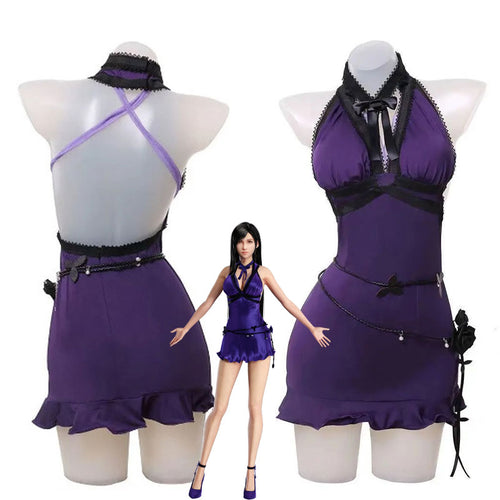 Final Fantasy VII Remake Tifa Lockhart Purple Cosplay Costumes