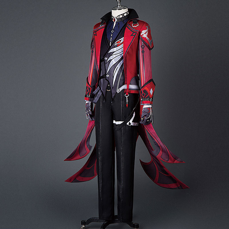 Game Genshin Impact Diluc Red Dead of Night Fullset Cosplay Costume