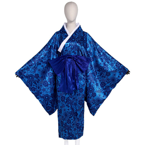 Anime Demon Slayer Kimetsu no Yaiba Inosuke Hashibira Blue Kimono Cosplay Costumes