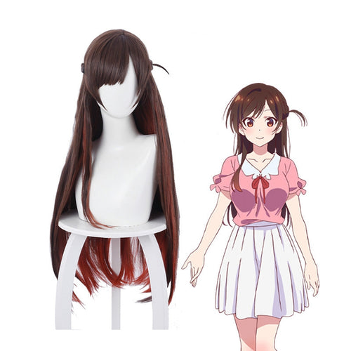 Anime Rent-A-Girlfriend Chizuru Ichinose Long Brown Cosplay Wigs - Cosplay Clans