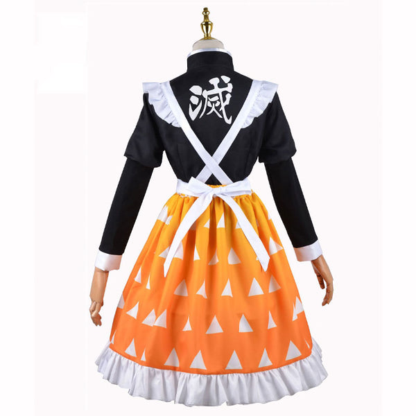 Demon Slayer Kimetsu no Yaiba Zenitsu Agatsuma Lolita Maid Cosplay ...