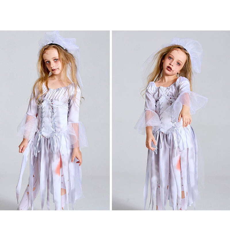 Halloween Party Vampire Bride Dress Kids Cosplay Costumes