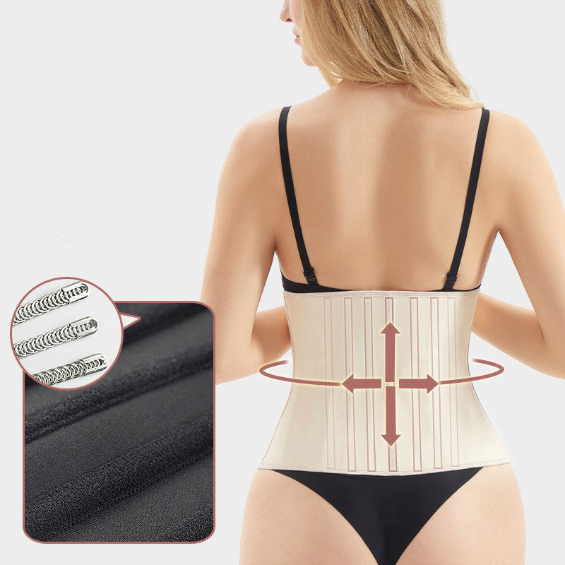 Steel Bone Smooth Rubber Abdomen Girdle Corset Cosplay Costumes