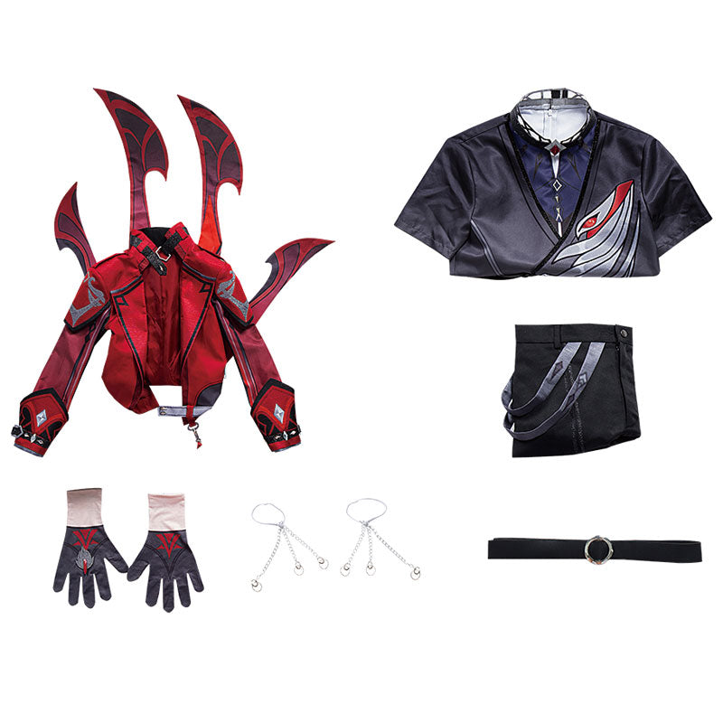 Game Genshin Impact Diluc Red Dead of Night Fullset Cosplay Costume