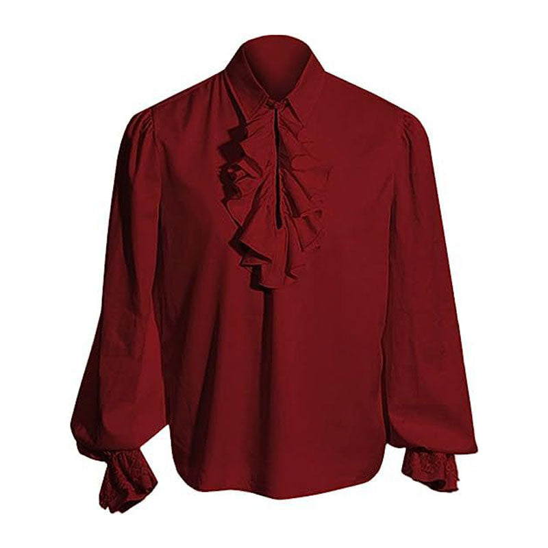 European Style Medieval Victorian Steampunk Ruffled Shirt Halloween Cosplay Costumes