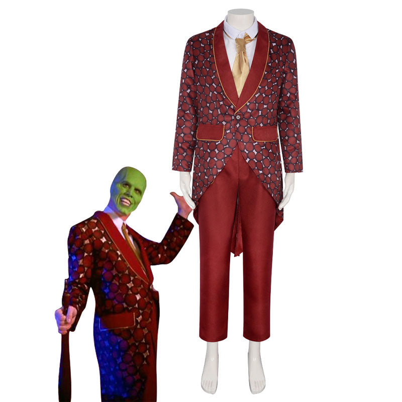 The Mask Jim Carrey Stanley Ipkiss Red Jacket Cosplay Costume
