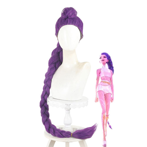 Kpop Demon Hunters Rumi Bright Purple Cosplay Wigs