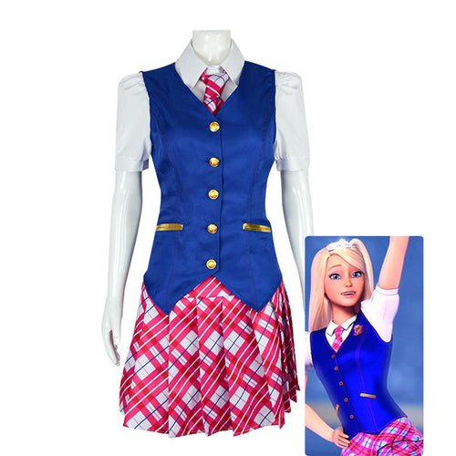 Barbie: Princess Charm School Delancy Devin Princess Hadley Uniform Cosplay Costumes