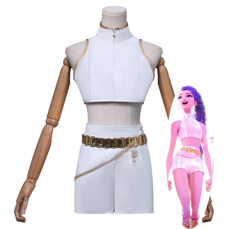KPop Demon Hunters Rumi White Stage Outfit Cosplay Costume