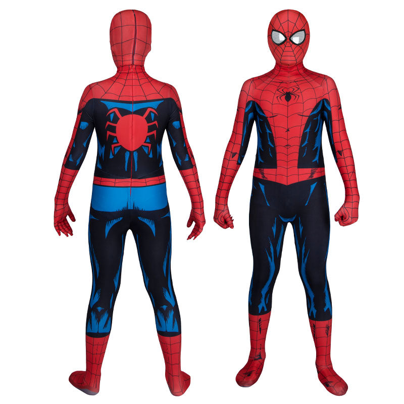 Marvel's Spiderman Vintage Comic Book Suit Kids Jumpsuits Cosplay Costume