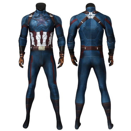 Avengers 3 Infinity War Captain America Steve Rogers Jumpsuit Cosplay Costumes
