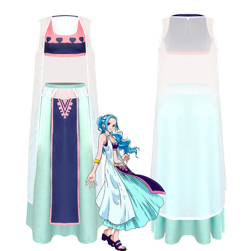 One Piece Nefertari Vivi Lightblue Cosplay Costumes