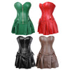 Punk PU Zipper Split Tummy-controlling And Adjustable Palace Corset Halloween Cosplay Costumes