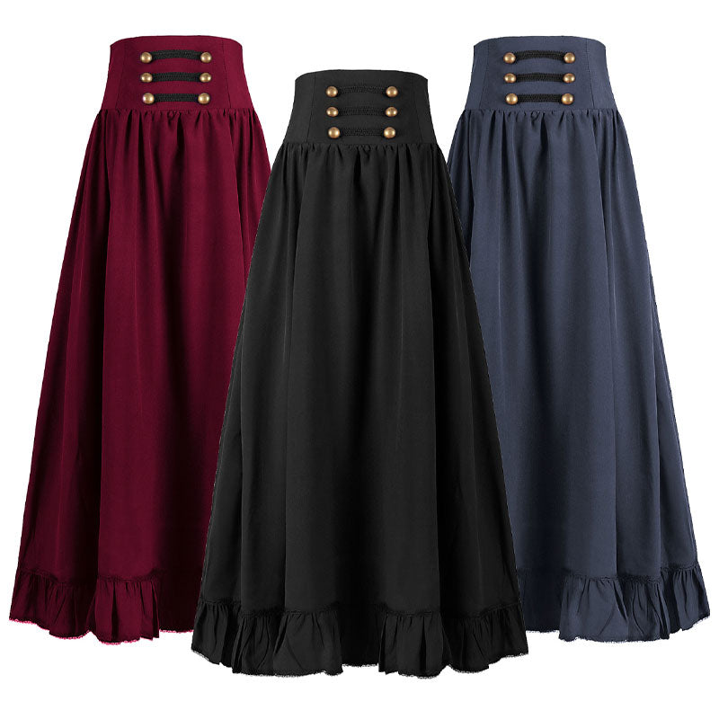 European Medieval Retro Gothic Lace Waist Lace Skirt Halloween Cosplay Costumes