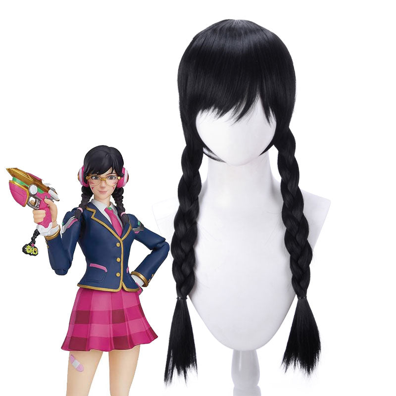 Overwatch DVa Hana Song Academy Skin Cosplay Wigs