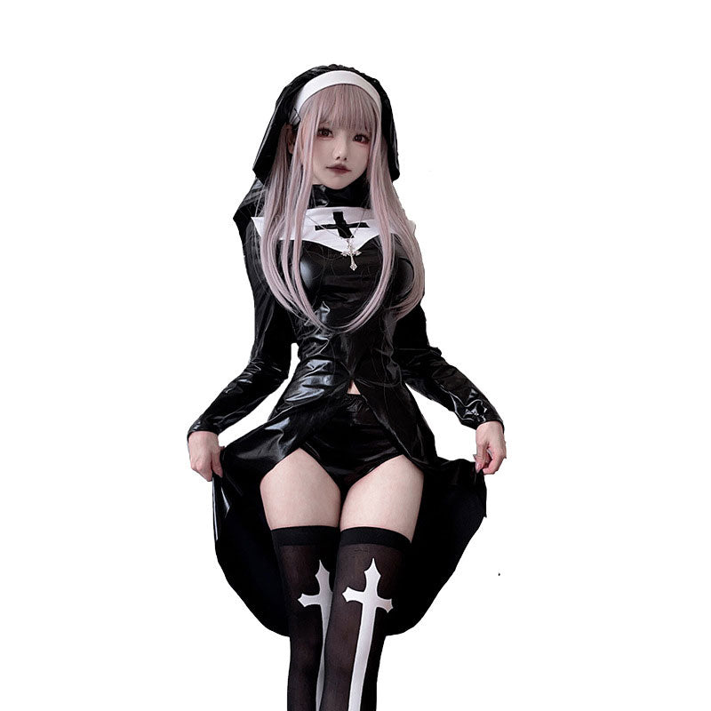 European Halloween Dark Gothic Style Vampire Nun Costume