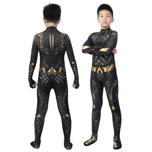 Justice League 2017 Aquaman Arthur Curry Kids Jumpsuit Cosplay Costumes