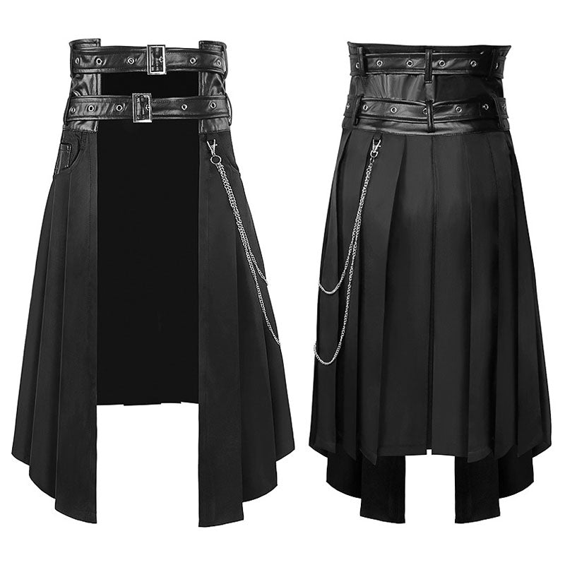 European Style Dark Rock Ash Series Gothic Men's Skirt Halloween Cosplay Costumes