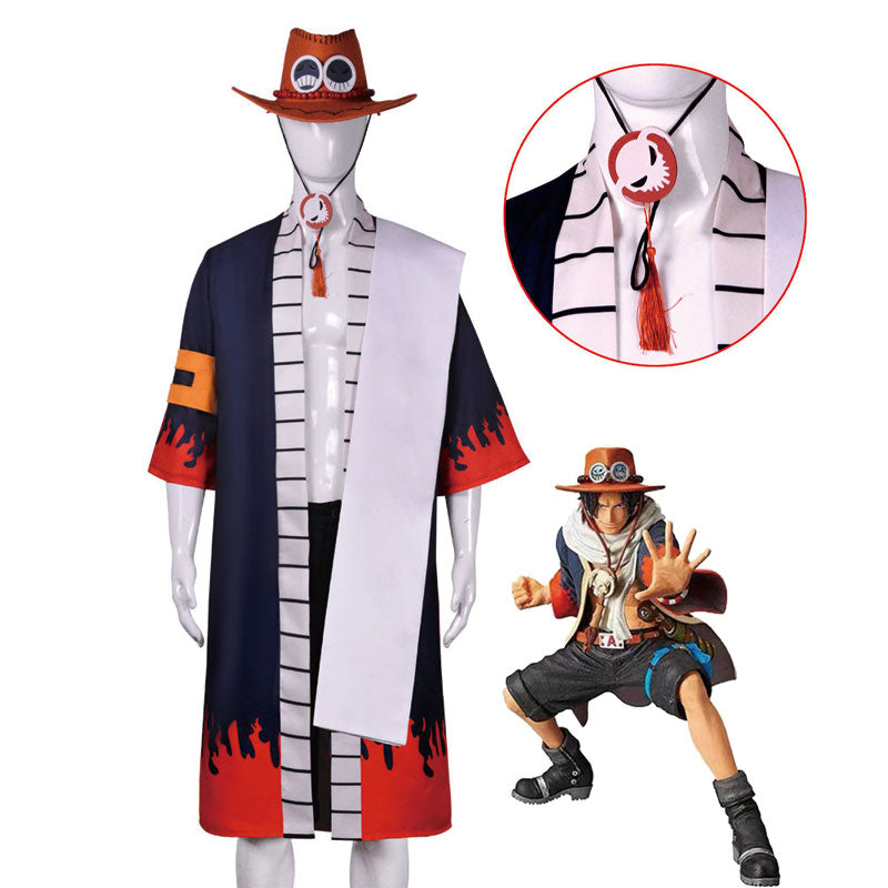 Anime One Piece Portgas D. Ace Halloween Cosplay Costume