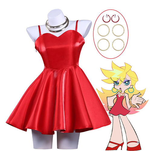 Panty & Stocking with Garterbelt Panty Red Dress Cosplay Costumes