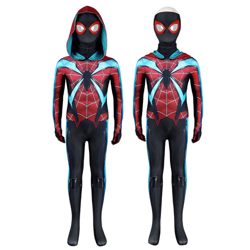 Marvel's Spider Man 2 Miles Morales EVOLVED SUIT Kids Jumpsuit Cosplay Costume