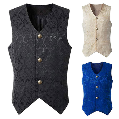 Medieval Retro Men's Short Vest Halloween Cosplay Costumes