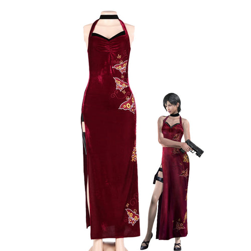 Resident Evil 4 Ada Wong Cheongsam Red Cosplay Costumes