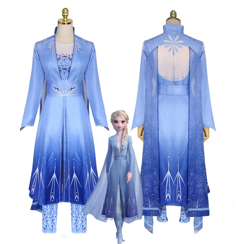 Movie Frozen 2 Elsa Snow Princess Dress Fullset Cosplay Costumes Movie Frozen 2 Elsa Snow Princess Dress Fullset Cosplay Costumes