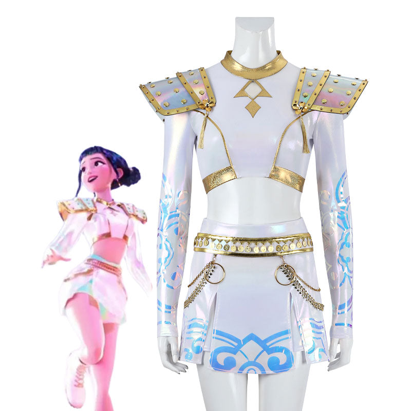 KPop Demon Hunters Zoey White Outfit Cosplay Costumes