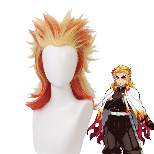 Demon Slayer Kimetsu no Yaiba Rengoku Kyoujurou Cosplay Wigs