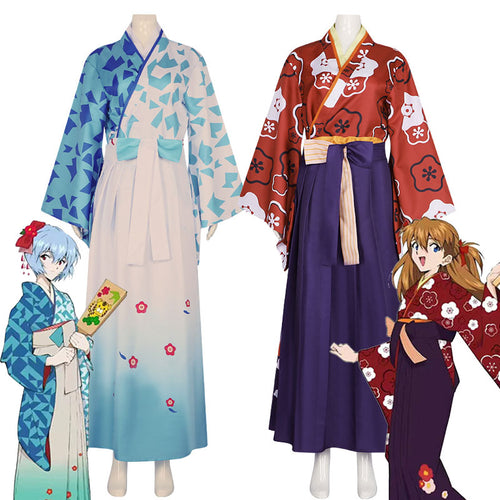 EVA Neon Genesis Evangelion Asuka Langley Sohryu Rei Ayanami Kimono Cosplay Costumes