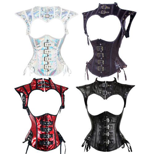 Gothic Rock Steampunk Cape and Corset Halloween Cosplay Costumes
