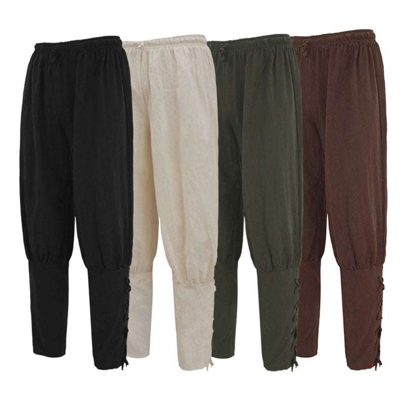 European Medieval Pirate Ship Men's Quick Dry Trousers Ankle Strap Trousers Halloween Cosplay Costumes