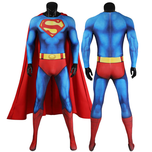 Superman 1978 Christopher Reeve Jumpsuit Cosplay Costumes