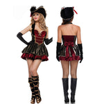 Gothic Caribbean Jack Sparrow Female Pirate Halloween Uniform Cosplay Costumes