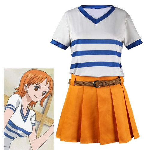 One Piece Nami Fullset T-Shirt Cosplay Costumes