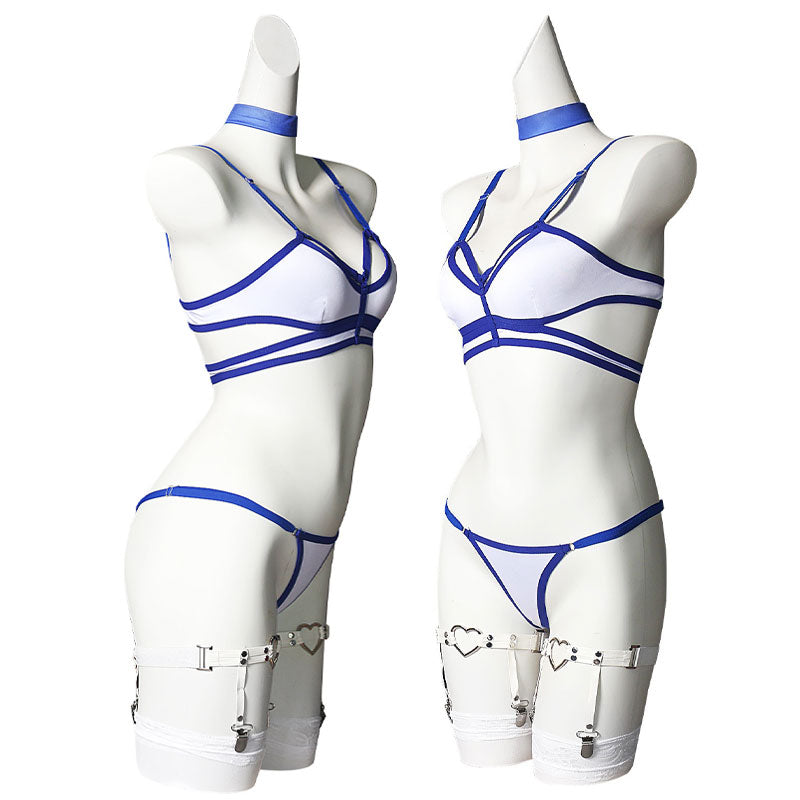 Marvel Rivals Psylocke Blue and White Swimsuit Cosplay Costumes