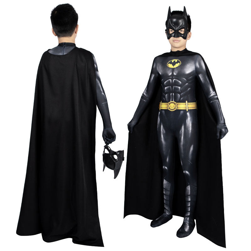 The Flash Batman Bruce Wayne Kids Jumpsuits Cosplay Costume