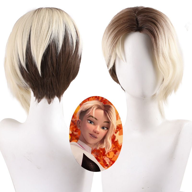 Spider-Man: Across The Spider-Verse Gwen Stacy Brown Gradient Cosplay Wigs