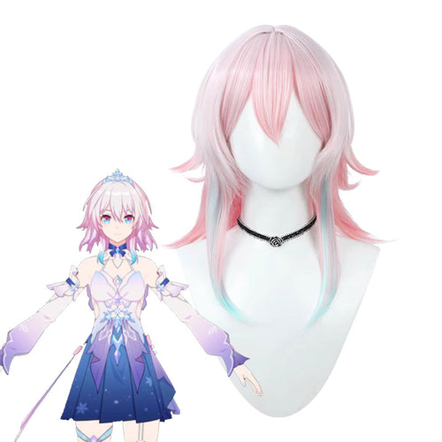 Honkai: Star Rail March 7th Pink Blue Cosplay Wigs