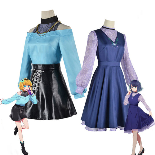 Anime Oshi no Ko Mem Cho and Akane Kurokawa Cosplay Costumes