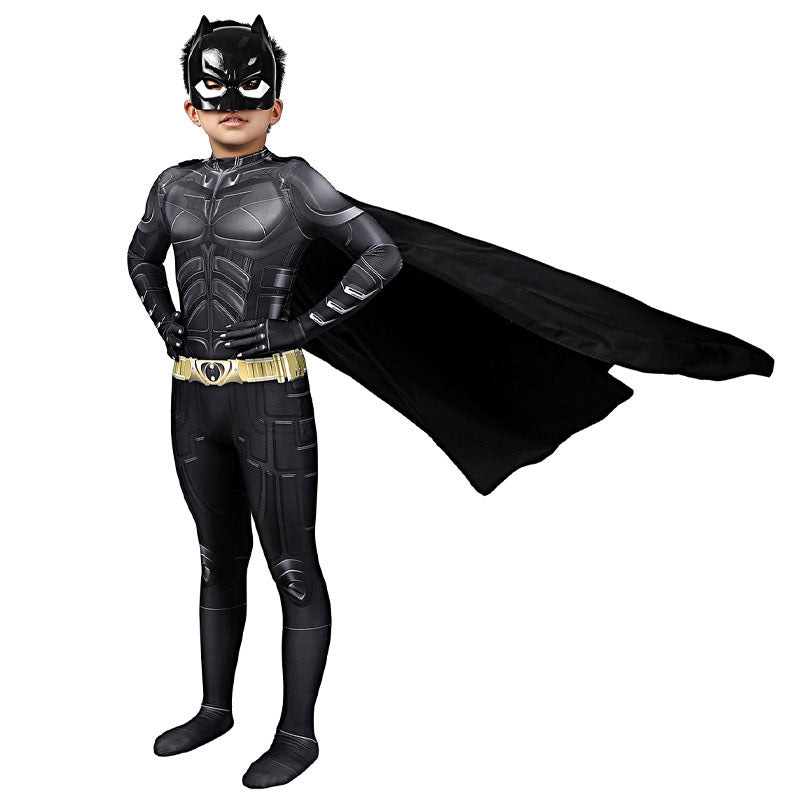 The Batman The Dark Knight Rises Bruce Wayne Kids Jumpsuit Cosplay Costumes