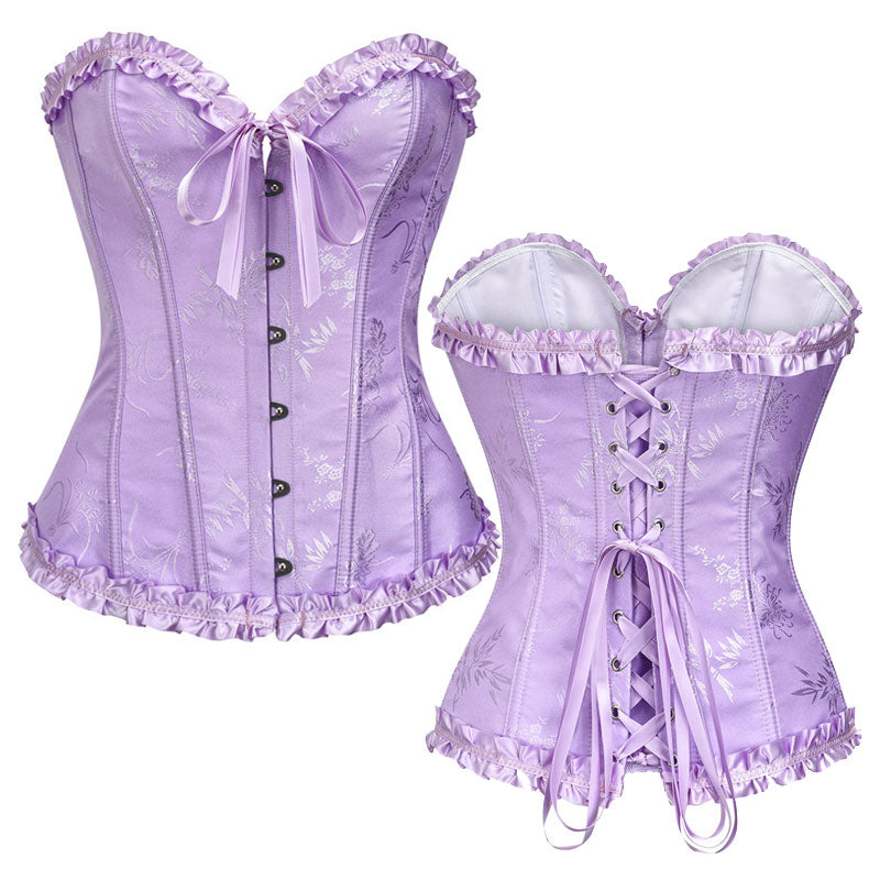 European Style Palace Sexy Bone Straps With Lace Corset Halloween Cosplay Costumes