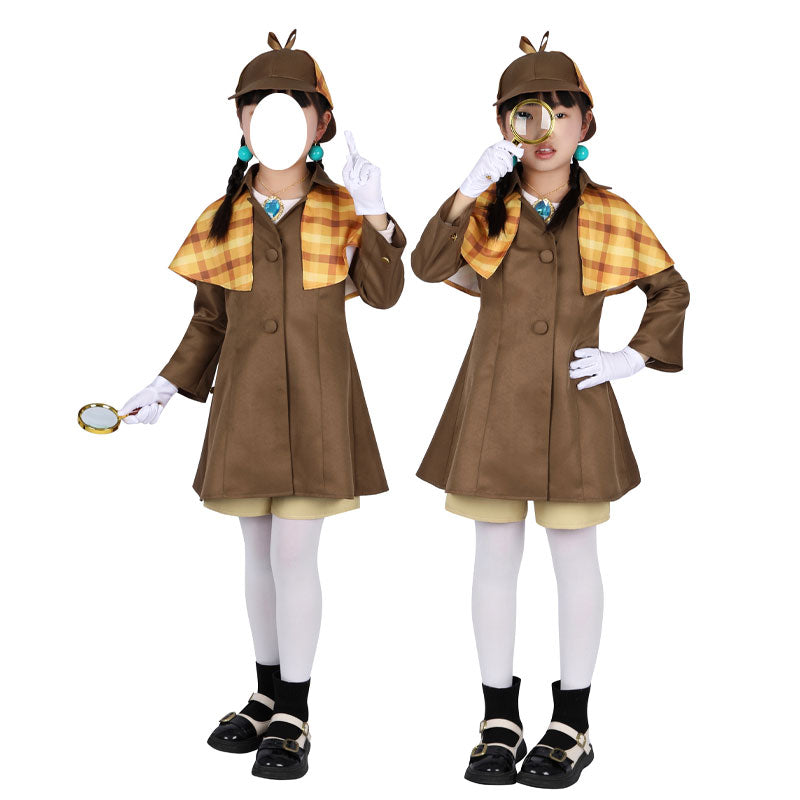 Princess Peach Showtime Detective Peach Kids Cosplay Costumes