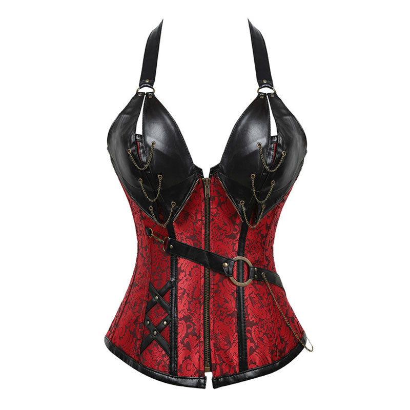 European Style Palace Punk belt Style Tight Halter Neck Corset Halloween Cosplay Costumes