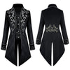 European Halloween Retro Mid-Length Punk Men's Silver-Edge Tuxedo Cosplay Costumes