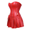 Punk PU Zipper Split Tummy-controlling And Adjustable Palace Corset Halloween Cosplay Costumes
