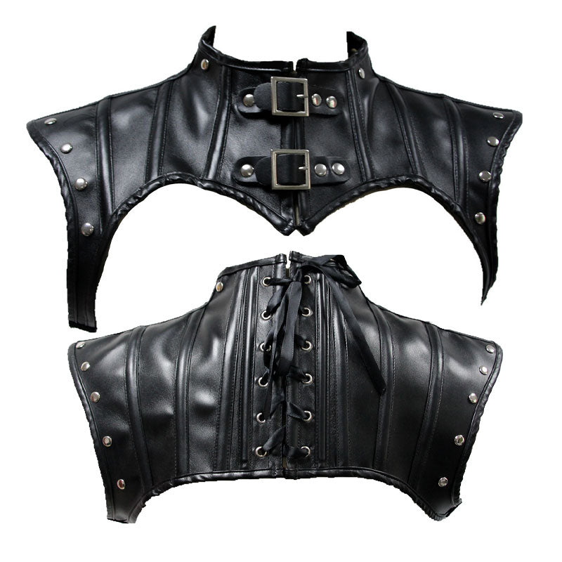 Punk Neck Motorcycle Belt Buckle Retro Body Shaper Cape Halloween Cosplay Costumes